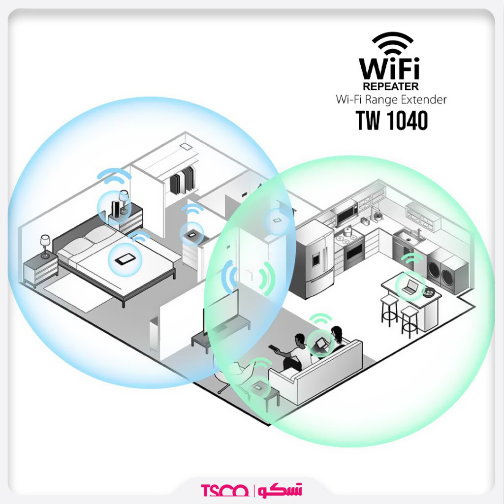 ریپیتر روتر بیسیم تسکو مدل TW 1040 - 3
