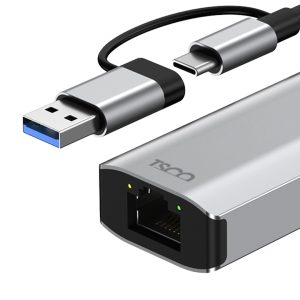 هاب شبکه تسکو مدل TLAN 211 | انتخابی هوشمندانه برای لپتاپهای فاقد پورت LAN و کاربران حرفهای که به اتصال مطمئن نیاز دارند • اتصال سریع و پایدار اینترنت کابلی با سرعت تا 1000Mbps • دارای دو خروجی USB-A 3.0 و USB-C 3.1 برای سازگاری بیشتر • بدنه مقاوم از آلیاژ آلومینیوم و ABS با طراحی حرفهای • پشتیبانی از نصب Plug & Play بدون نیاز به درایور هاب شبکه تسکو مدل TLAN 211